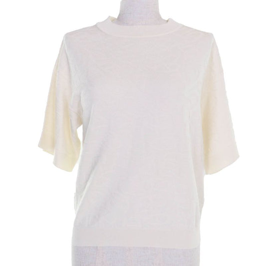 Hermes 24SS 4e2649dc Nausa Silk Cotton Chaine D'ancre Short Sleeve Knit Ivory