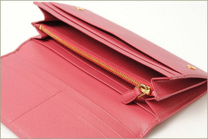 Prada Wallet Prada Long Wallet 1m1132 Saffiano Metal Saffiano Metal Peonia