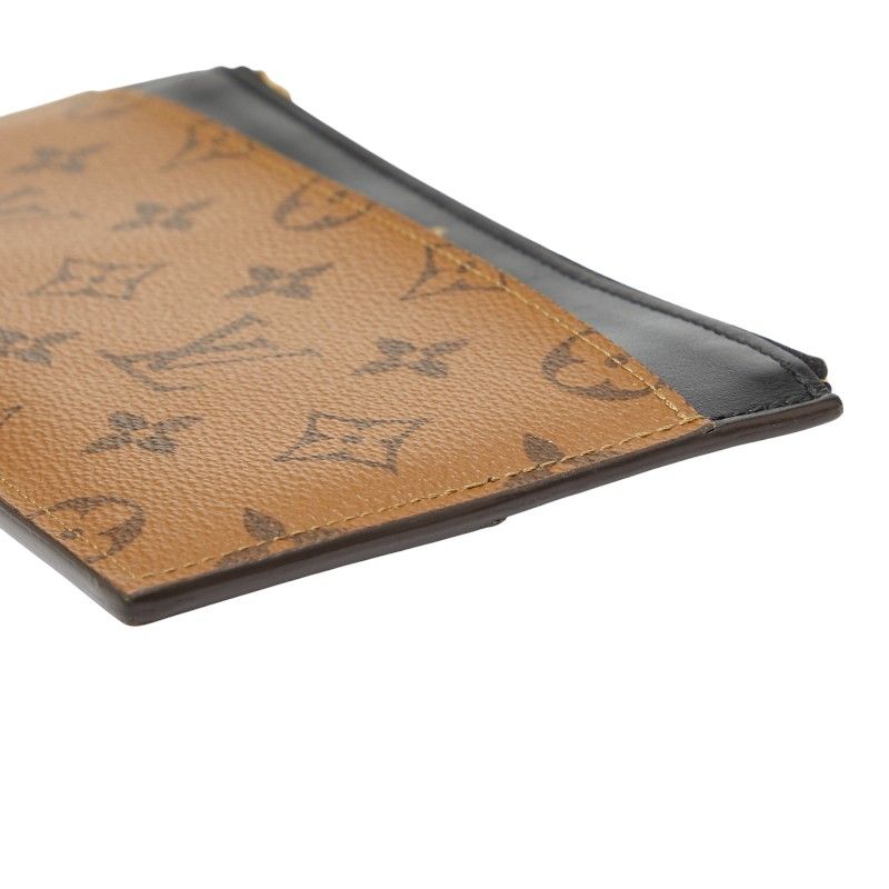 Louis Vuitton Monogram Reverse Slim Purse M80390 Brown Black PVC Leather Women