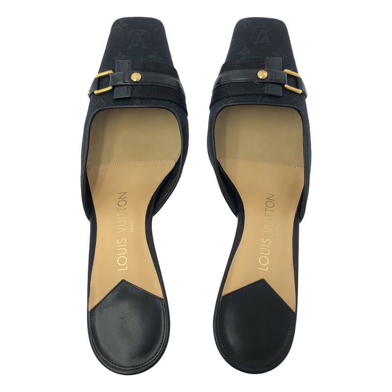 Louis Vuitton Monogram Canvas Square Toe Heeled Sandals