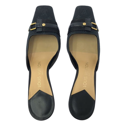 Louis Vuitton Monogram Canvas Square Toe Heeled Sandals