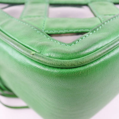 Chanel Chain Shoulder Fringe Lambskin Green Women's Shoulder Bag