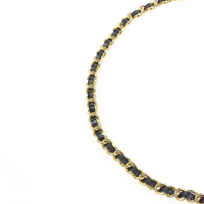 Chanel Belt Lion Chain Leather Gold X Black