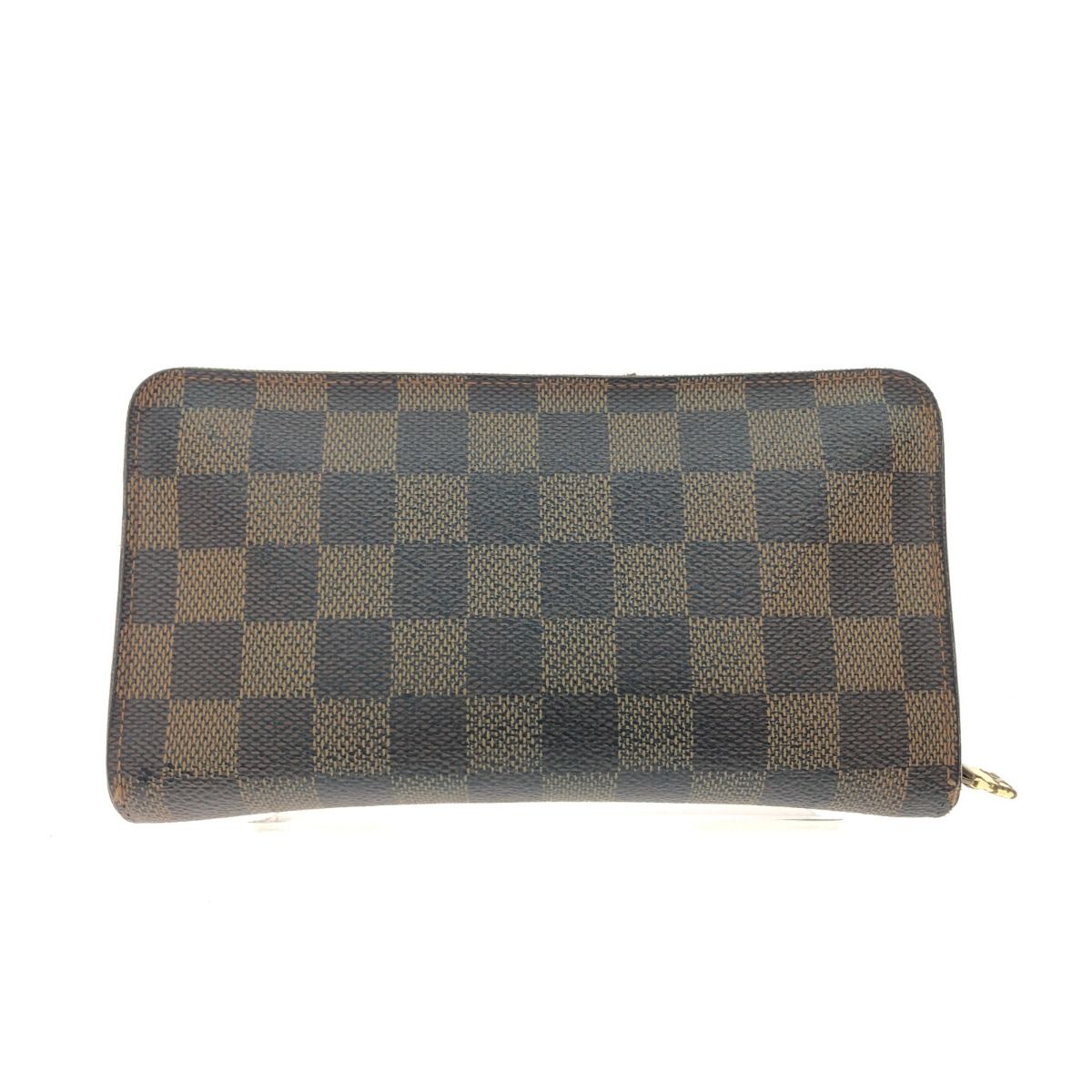 Louis Vuitton Women's Long Wallet Round Zipper Portomone Zip Damier Ebene