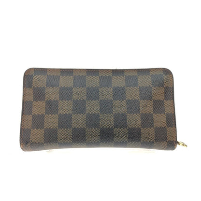 Louis Vuitton Women's Long Wallet Round Zipper Portomone Zip Damier Ebene