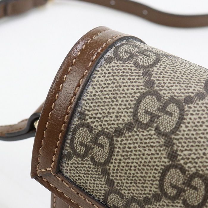 Gucci Mini Bag Gucci Horsebit 1955 699296 Shoulder Bag GG Supreme Canvas Scuff