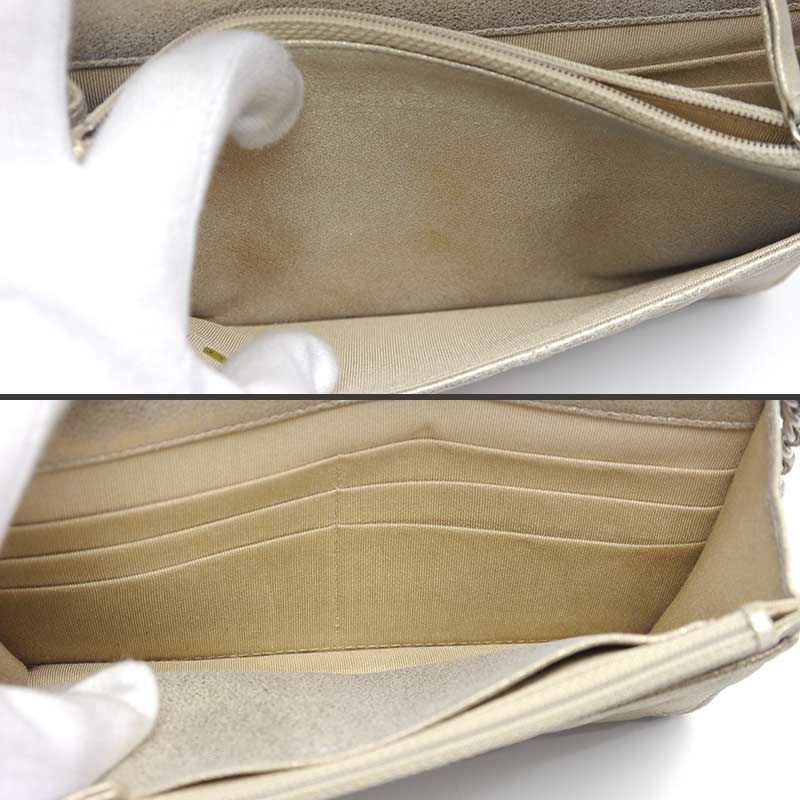 Chanel Matelasse Chain Wallet Leather Gold Shoulder Bag