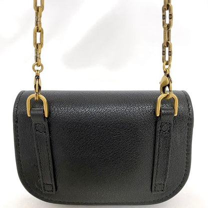 Christian Dior Chain Mini Pouch Black Saddle