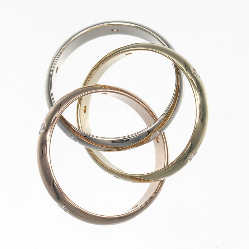 Cartier Trinity 3.5mm (0.14in) Band 18K Gold (YG X PG X WG) X 15P Diamonds #7