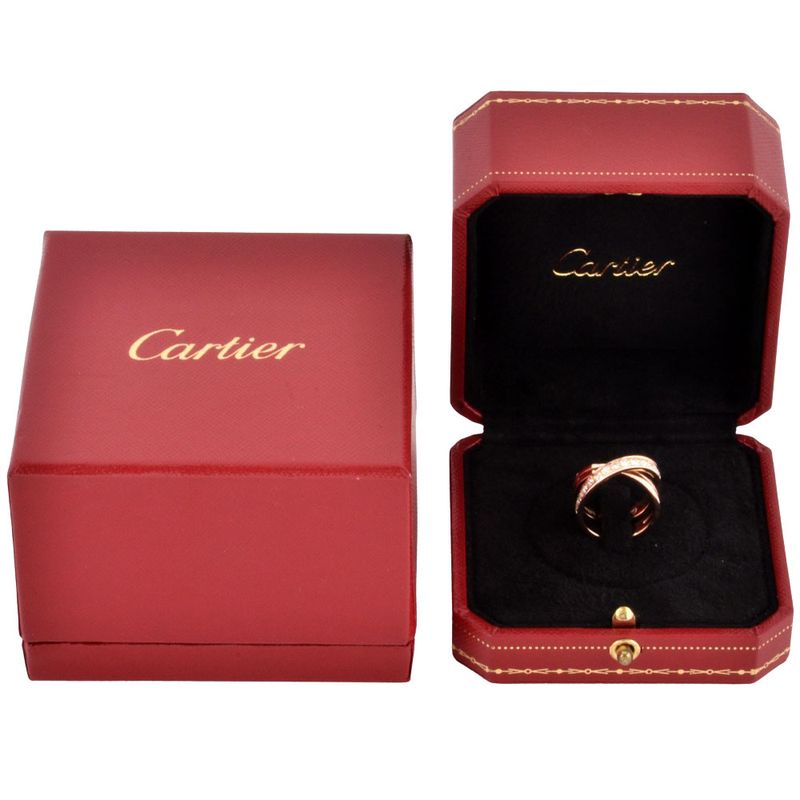 Cartier Etancel De Cartier Ring With Diamonds #49 18K Pink Gold 79g Pink Gold
