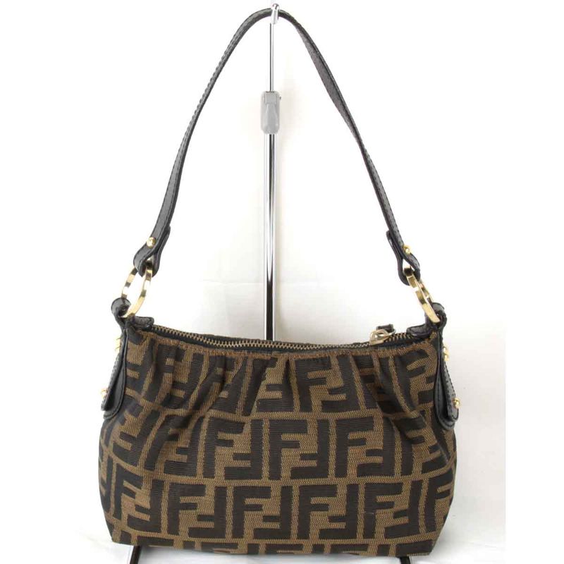 Fendi Zucca 8br354 Shoulder Bag Canvas Brown