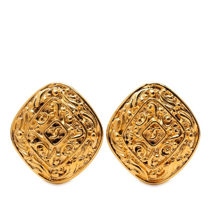 Chanel Coco Mark Diamond Motif Gold Plated
