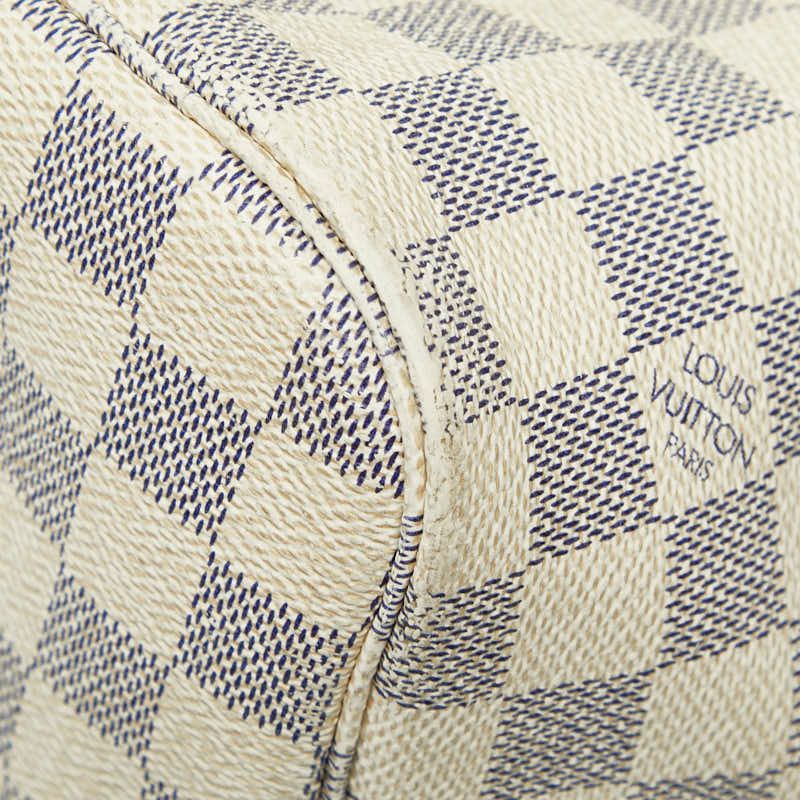 Louis Vuitton Damier Azure Neverfull MM Tote Bag One Shoulder Bag N51107 White