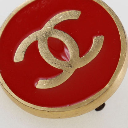 Chanel Coco Mark Gold Plated Red 01P Ladies 8.5g Earring