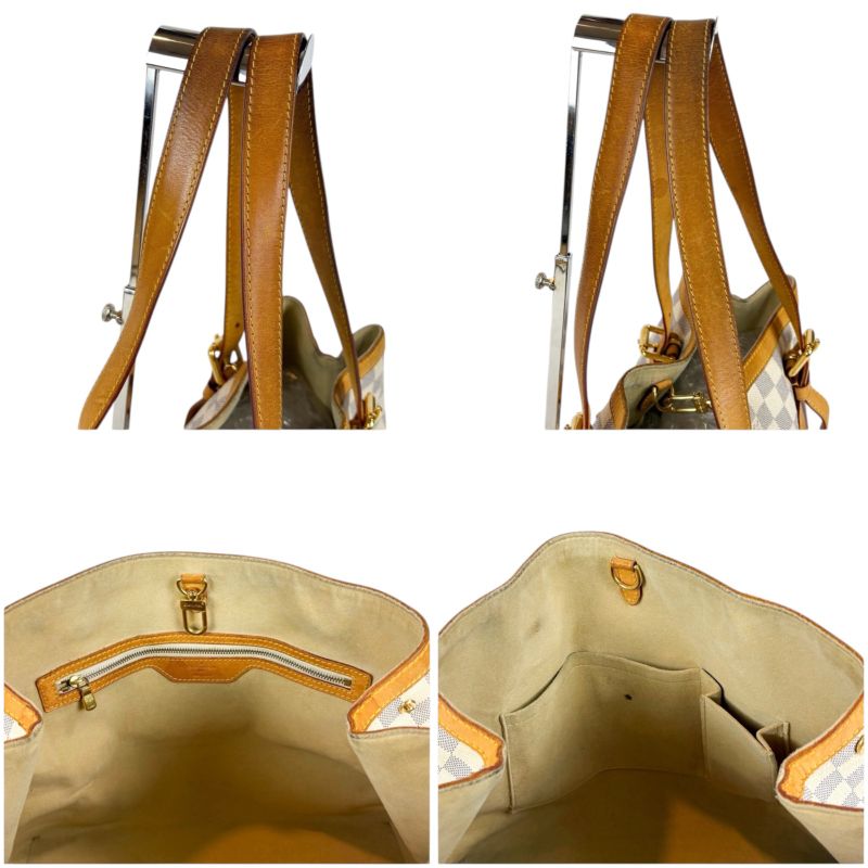 Louis Vuitton Damier Azure Leather Hampstead PM Tote Bag Shoulder Bag Shoulder