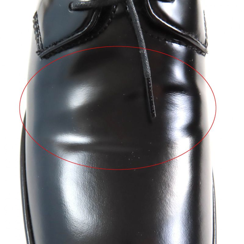 Prada Back Logo Platform Lace Up Leather Shoes Black 35.5 With Box And Storage