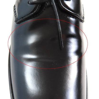 Prada Back Logo Platform Lace Up Leather Shoes Black 35.5 With Box And Storage