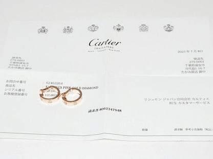 Cartier Earrings Hoop Earrings 18K Pink Gold Diamond 2P (015ct) Love Earrings