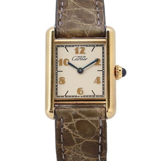 Cartier Must Tank SM Vermeil Quartz Watch Ivory Dial