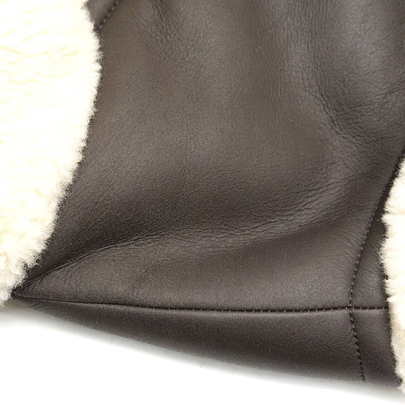 Hermes Mouton Jacket Size 46 Whiteish And Brown