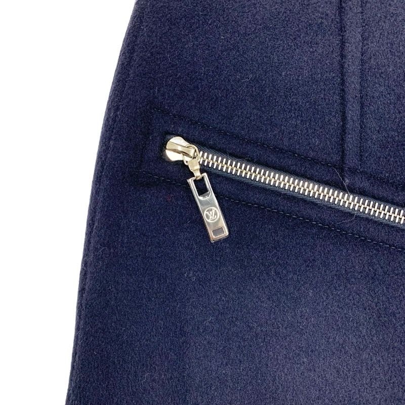 Louis Vuitton Monogram Skirt Navy Silver Zip