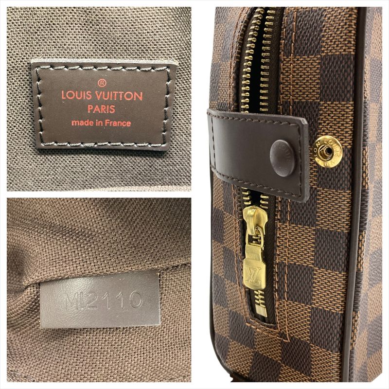 Louis Vuitton Olaf PM Shoulder Bag Damier Ebène N41442 Brown Gold Hardware