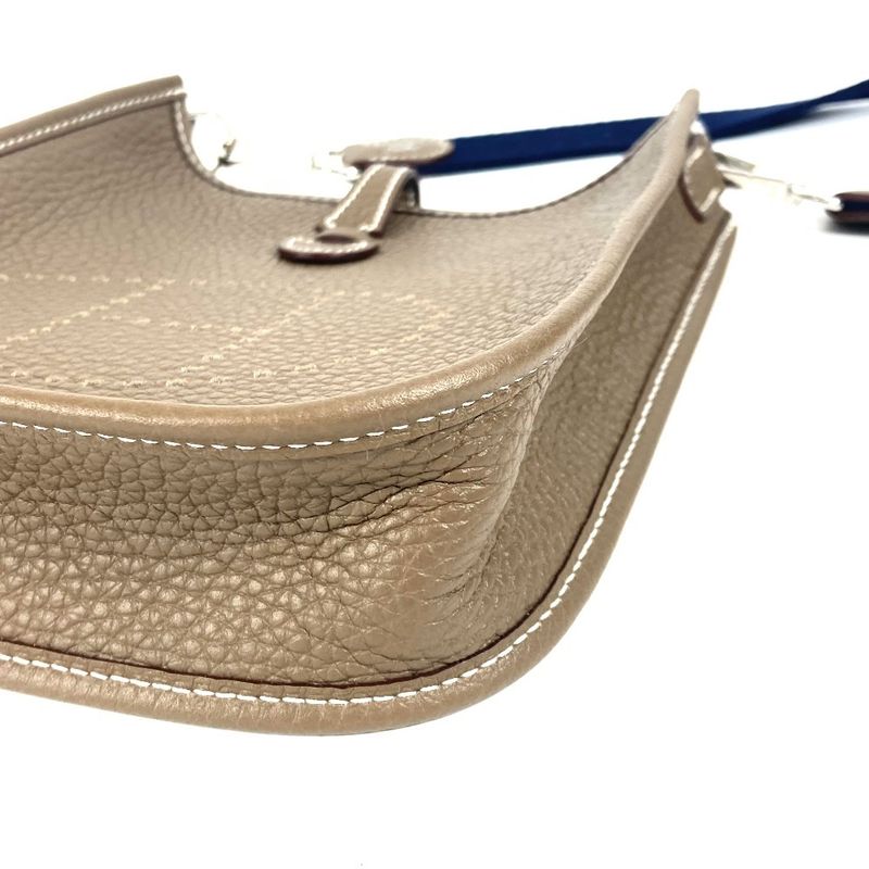 Hermes Shoulder Bag Evelyn TPM Amazon Long Taurillon Clemence Etoupes Grayish