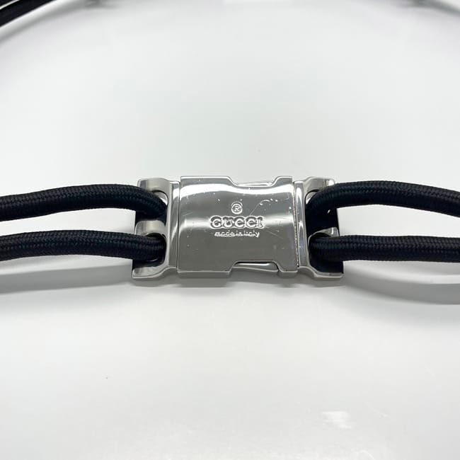 Gucci Wire Belt Black Silver Hardware Excellent Condition 83cm (32.68in)