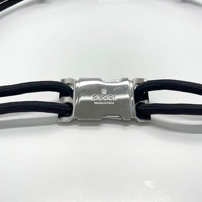 Gucci Wire Belt Black Silver Hardware Excellent Condition 83cm (32.68in)