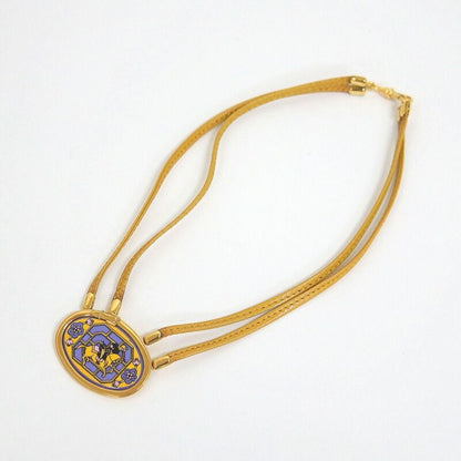 Hermes Enamel Leather Cord Choker Cavalry Yellow