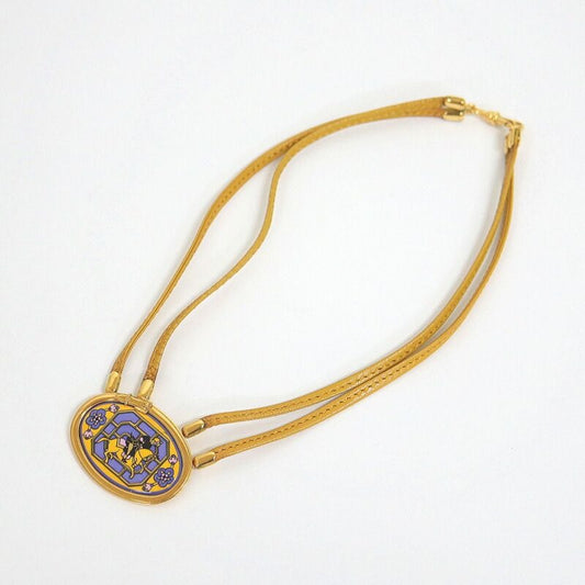 Hermes Enamel Leather Cord Choker Cavalry Yellow