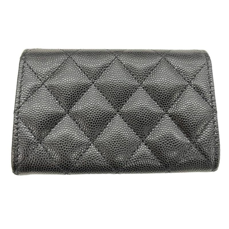 Chanel Ap2735 Coin Case Card Case Mini Wallet Black×pink Caviar Skin Unused