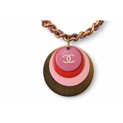 Chanel Bangle Chain Bracelet CC Coco Mark Pink Multi Gold 01 — view 2