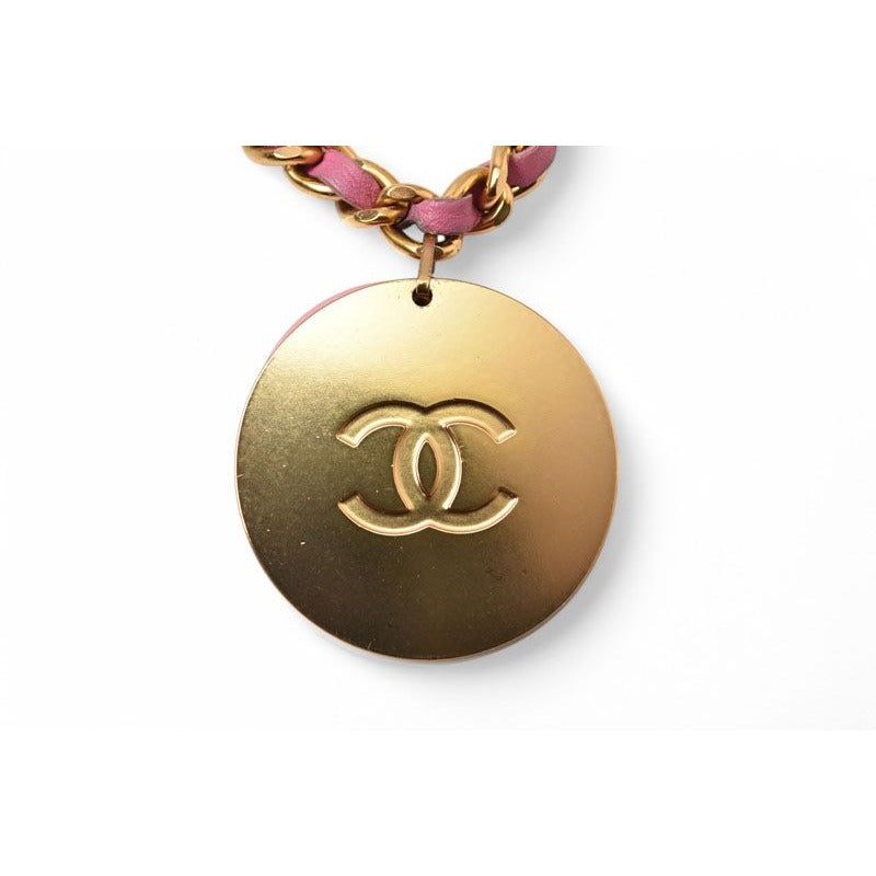 Chanel Bangle Chain Bracelet CC Coco Mark Pink Multi Gold 01 — view 5