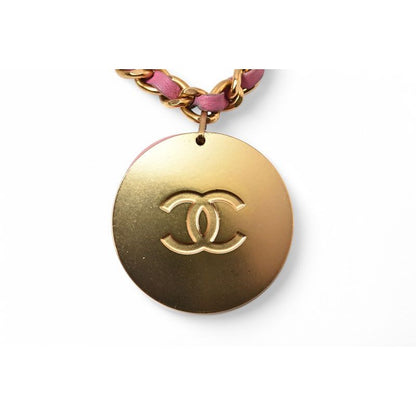 Chanel Bangle Chain Bracelet CC Coco Mark Pink Multi Gold 01 — view 5