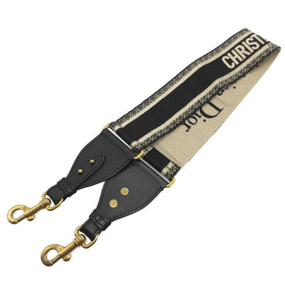 Christian Dior Logo Canvas Leather Black Shoulder Strap 0284