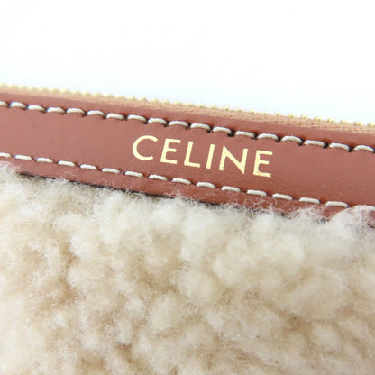 Celine Small Pouch Triomphe Natural Tan Shearling Leather — view 9