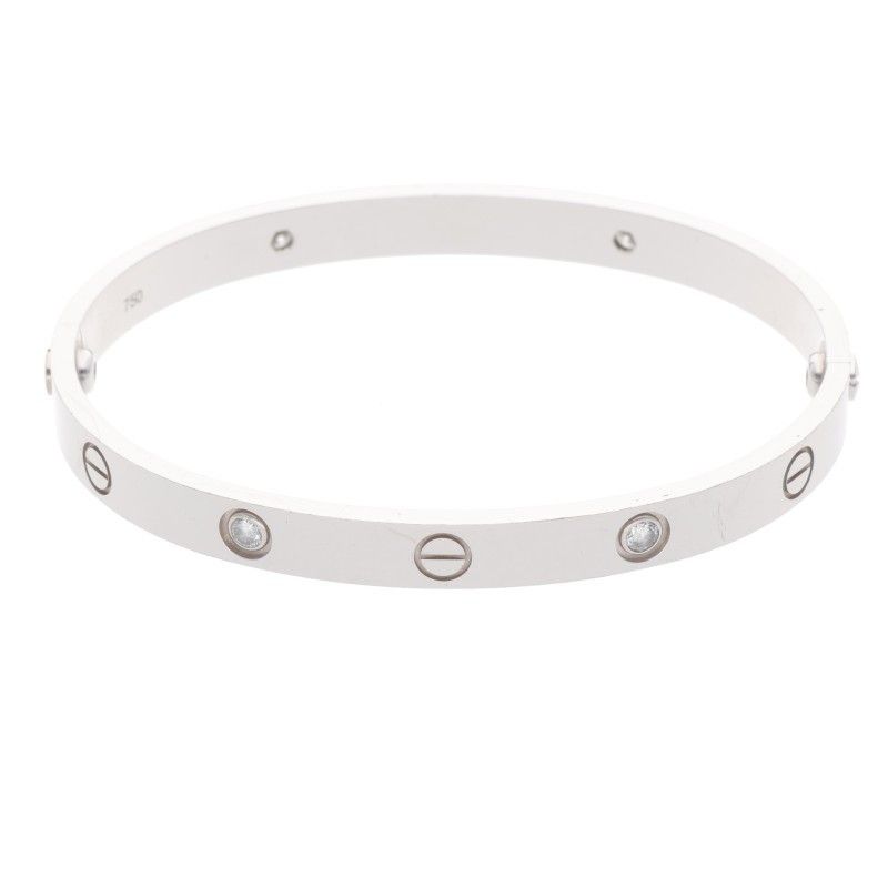 Cartier LOVE Bracelet 4P Diamond 18kwg 4P Half Diamond Old Shape Love Bracelet