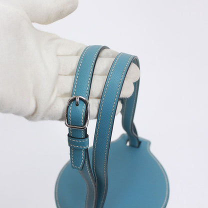 Hermes Firming PM Vaux Epson Blue And White Handbag Silver