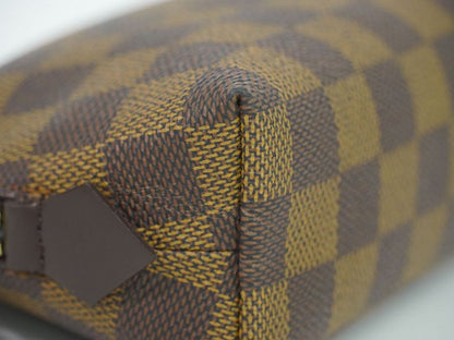 Authentic Louis Vuitton LV Pochette Cosmetic Damier Ebène Pouch Brown N47516