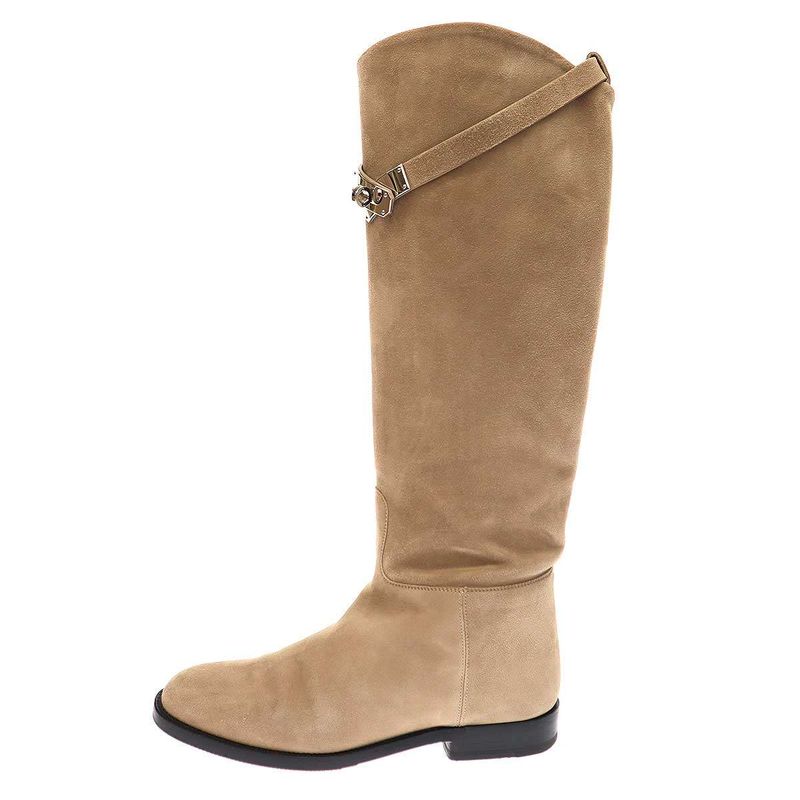 Hermes Jumping Suede Long Boots Af221103z Beige 36