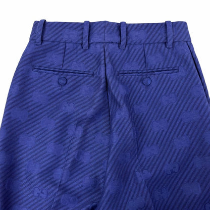 Gucci Wool Silk GG Pattern Boot Cut Fleece Trousers Pants Navy 36 — view 4