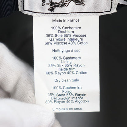 Hermes 100% Cashmere Silk Blend Lining Serie Buttons H Logo Embroidered Lining