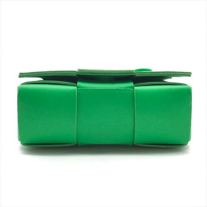 Bottega Veneta Leather Candy Cassette Green Shoulder Bag Mini