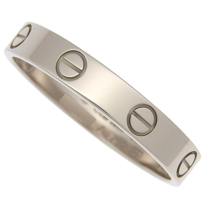 Cartier Mini Love Ring 18K White Gold 750 White Gold #59 Equivalent To #59 19