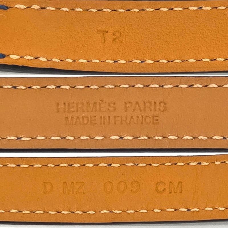 Hermes Auchelie Dubretour Leather Bracelet Double Winding T2 Approx 155cm