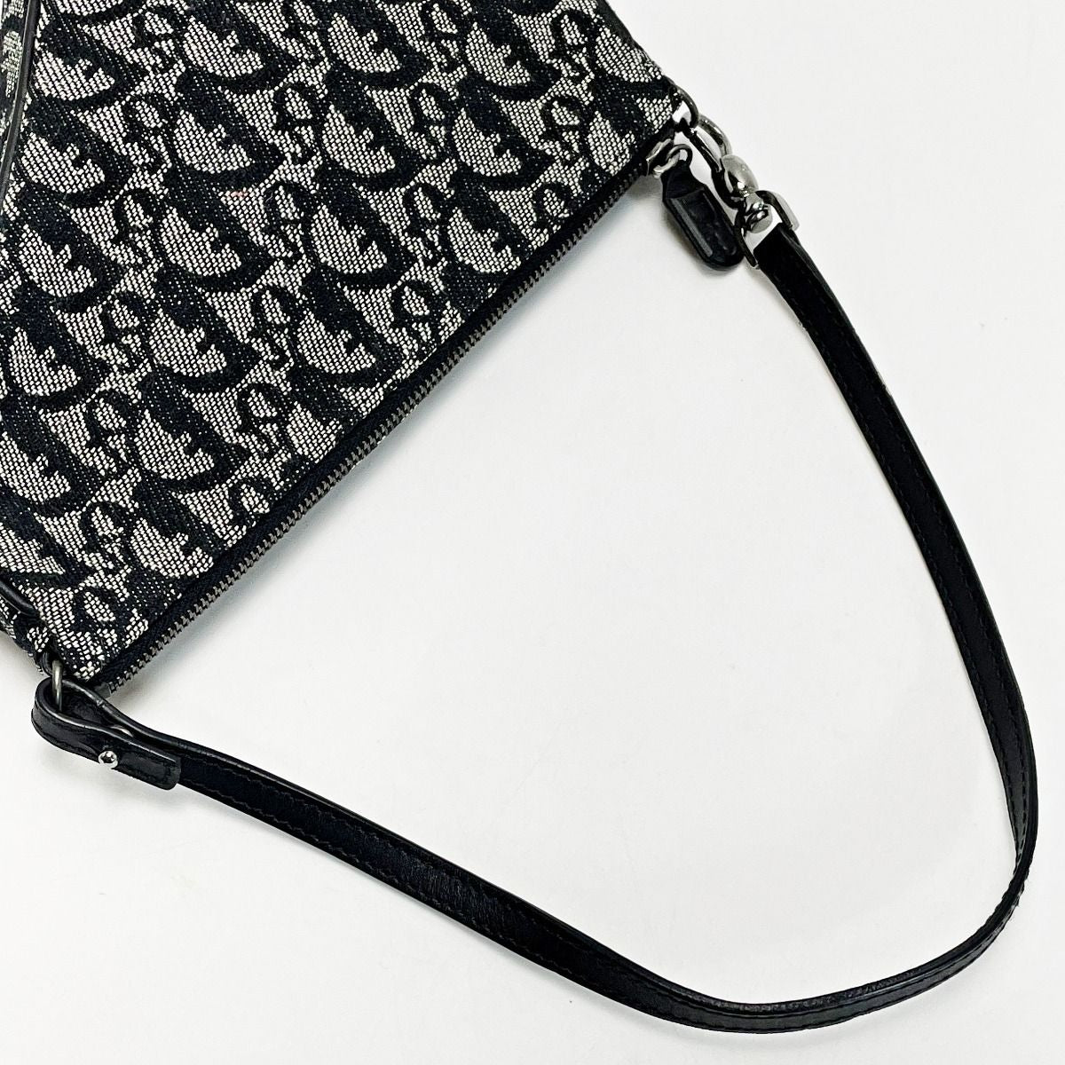 Christian Dior Trotter Mc0032 Navy Saddle Bag Canvas X Leather Ladies