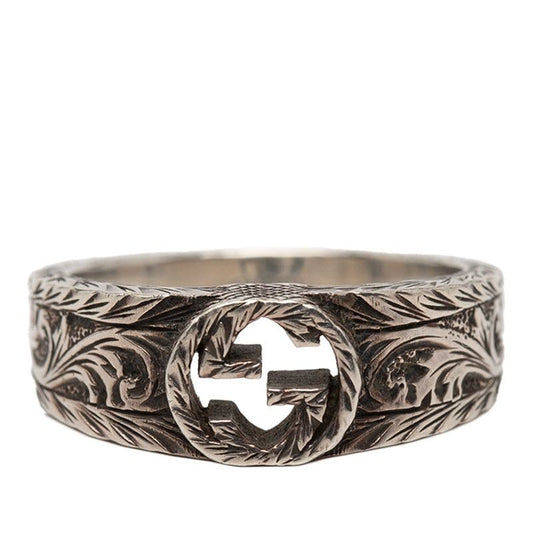 Gucci Interlocking Arabesque Ring Silver