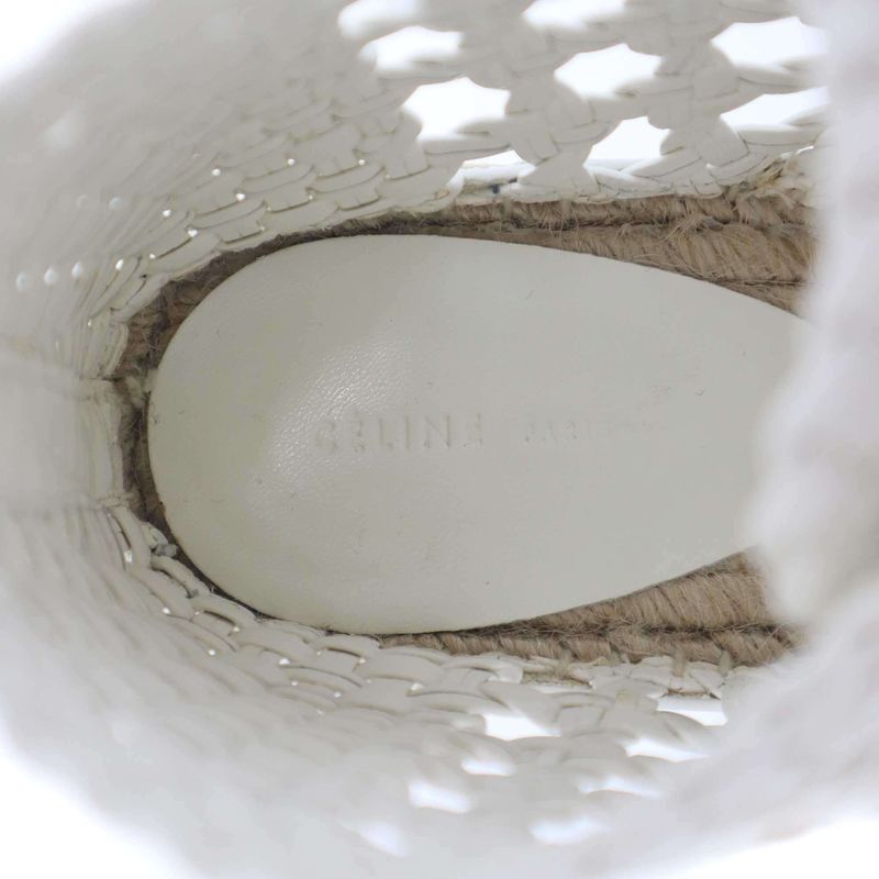 Celine 2017 Resort Espadrille Lace Up Shoes White 37