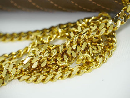 Authentic Celine Quilted Chain Shoulder Bag Pochette Leather Brown Bag Pre-owned